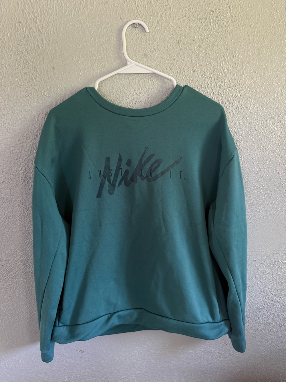 Nike Women's Teal Crew Sweatshirt with Script Logo